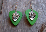 CLEARANCE Sugar Skull Playing the Guitar Charm Guitar Pick Earrings - Pick Your Color