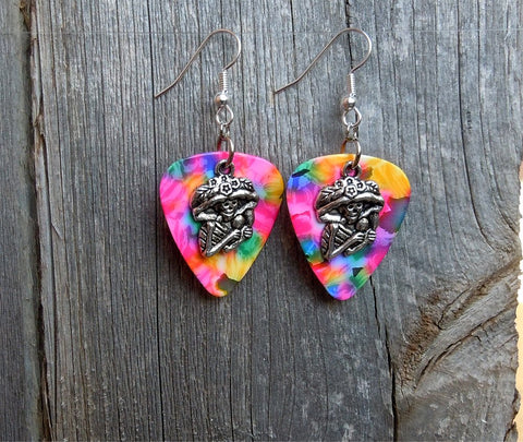 CLEARANCE Sugar Skull Playing the Maracas Guitar Pick Earrings - Pick Your Color
