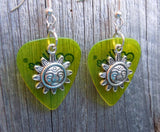 CLEARANCE Sun with Face Charm Guitar Pick Earrings - Pick Your Color