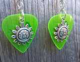 CLEARANCE Sun with Face Charm Guitar Pick Earrings - Pick Your Color