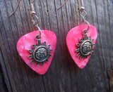 CLEARANCE Sun with Face Charm Guitar Pick Earrings - Pick Your Color