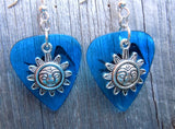 CLEARANCE Sun with Face Charm Guitar Pick Earrings - Pick Your Color