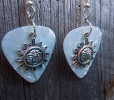 CLEARANCE Sun with Face Charm Guitar Pick Earrings - Pick Your Color