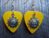 CLEARANCE Sun with Face Charm Guitar Pick Earrings - Pick Your Color