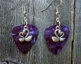 CLEARANCE Swan Heart Charm Guitar Pick Earrings - Pick Your Color