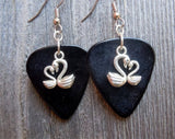 CLEARANCE Swan Heart Charm Guitar Pick Earrings - Pick Your Color