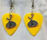 CLEARANCE Double Tennis Racket Charm Guitar Pick Earrings - Pick Your Color