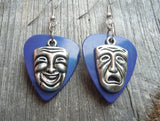 CLEARANCE Theater Mask Comedy and Drama Charm Guitar Pick Earrings - Pick Your Color