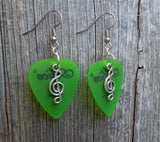 CLEARANCE Small Clef Charm Guitar Pick Earrings - Pick Your Color