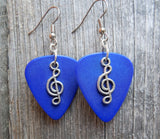 CLEARANCE Small Clef Charm Guitar Pick Earrings - Pick Your Color