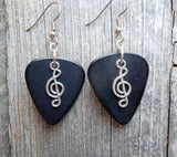 CLEARANCE Small Clef Charm Guitar Pick Earrings - Pick Your Color