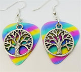 CLEARANCE Tree of Life Charm Guitar Pick Earrings - Pick Your Color