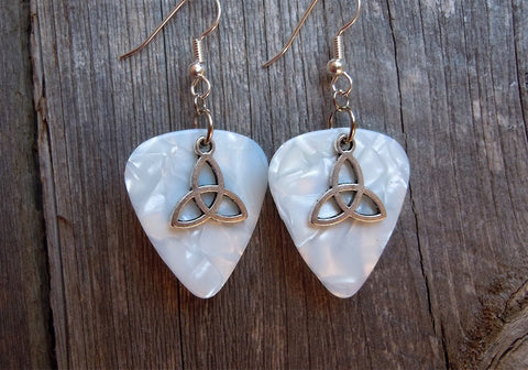 CLEARANCE Triquetra Charm Guitar Pick Earrings - Pick Your Color