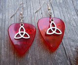 CLEARANCE Triquetra Charm Guitar Pick Earrings - Pick Your Color