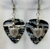 CLEARANCE Turtle Charm Guitar Pick Earrings - Pick Your Color