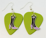 CLEARANCE Purple and Black Witch Boots Guitar Pick Earrings - Pick Your Color