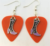 CLEARANCE Purple and Black Witch Boots Guitar Pick Earrings - Pick Your Color