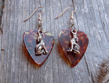 CLEARANCE Wolf Charm Guitar Pick Earrings - Pick Your Color