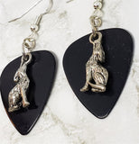 CLEARANCE Wolf Charm Guitar Pick Earrings - Pick Your Color