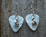 CLEARANCE Wolf Charm Guitar Pick Earrings - Pick Your Color