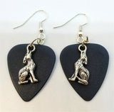 CLEARANCE Wolf Charm Guitar Pick Earrings - Pick Your Color