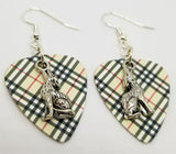 CLEARANCE Wolf Charm Guitar Pick Earrings - Pick Your Color