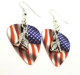 CLEARANCE Wolf Charm Guitar Pick Earrings - Pick Your Color