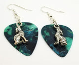 CLEARANCE Wolf Charm Guitar Pick Earrings - Pick Your Color