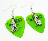 CLEARANCE Wolf Charm Guitar Pick Earrings - Pick Your Color