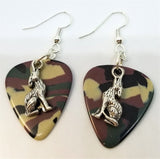 CLEARANCE Wolf Charm Guitar Pick Earrings - Pick Your Color