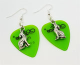 CLEARANCE Wolf Charm Guitar Pick Earrings - Pick Your Color