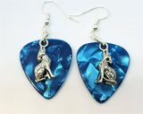 CLEARANCE Wolf Charm Guitar Pick Earrings - Pick Your Color