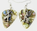 CLEARANCE Wolf Charm Guitar Pick Earrings - Pick Your Color