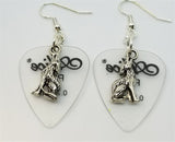 CLEARANCE Wolf Charm Guitar Pick Earrings - Pick Your Color