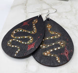 Snake Wood Burned and Painted Wooden Earrings