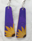 Sunflower Painted Wooden Earrings