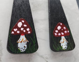 Mushroom with Red Top Painted Wooden Earrings